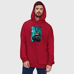 Толстовка-худи оверсайз Cyber Totoro - ninja, цвет: красный — фото 2