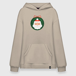 Худи оверсайз Дед Мороз в ёлочном шарике