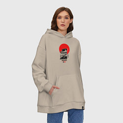 Толстовка-худи оверсайз Nissan Skyline R34, цвет: миндальный — фото 2