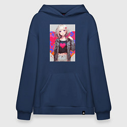 Худи оверсайз Аниме девочка сердце