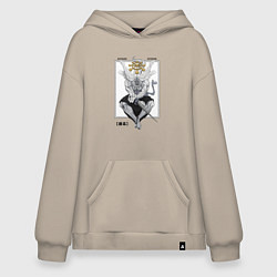 Толстовка-худи оверсайз Махорага - Магическая битва, цвет: миндальный