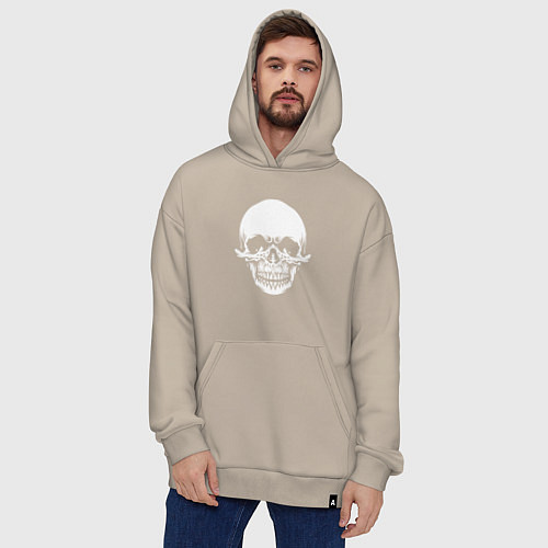 Худи оверсайз Scary skull / Миндальный – фото 4