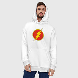 Толстовка-худи оверсайз Flash logo, цвет: белый — фото 2