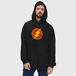 Толстовка-худи оверсайз Flash logo, цвет: черный — фото 2