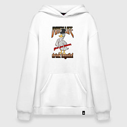 Худи оверсайз Гусь в цилиндре с надписью