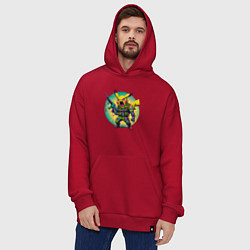 Толстовка-худи оверсайз Cool Pikachu - special forces, цвет: красный — фото 2