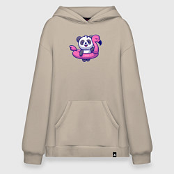 Худи оверсайз Панда и фламинго