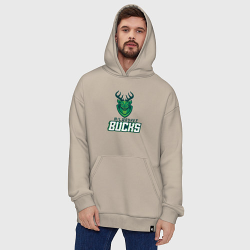 Худи оверсайз Milwaukee Bucks NBA / Миндальный – фото 4