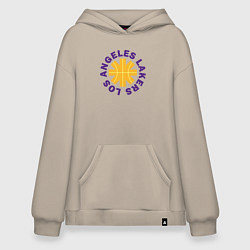 Толстовка-худи оверсайз LA Lakers team, цвет: миндальный