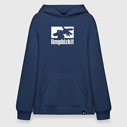 Толстовка-худи оверсайз Limp Bizkit - logo, цвет: тёмно-синий