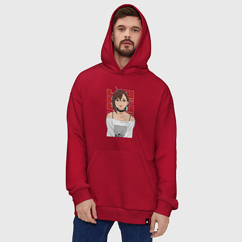 Худи оверсайз Дандадан: Момо / Красный – фото 4