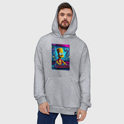 Толстовка-худи оверсайз Барт Симпсон увлёкся игрой, цвет: меланж — фото 2