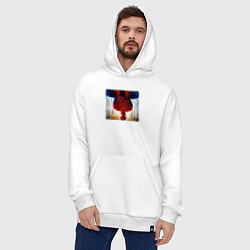 Толстовка-худи оверсайз Новый человек паук, цвет: белый — фото 2