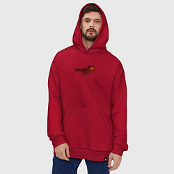 Толстовка-худи оверсайз Орел в закате, цвет: красный — фото 2