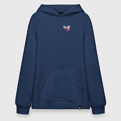 Толстовка-худи оверсайз Дед мороз посылает лучи любви, цвет: тёмно-синий