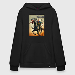 Толстовка-худи оверсайз Eddie rides a symbiote horse - Venom 3, цвет: черный