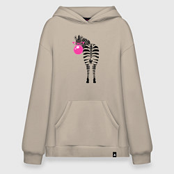 Худи оверсайз Зебра в розовых очках