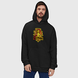 Толстовка-худи оверсайз Hogwarts - gryffindor logo, цвет: черный — фото 2