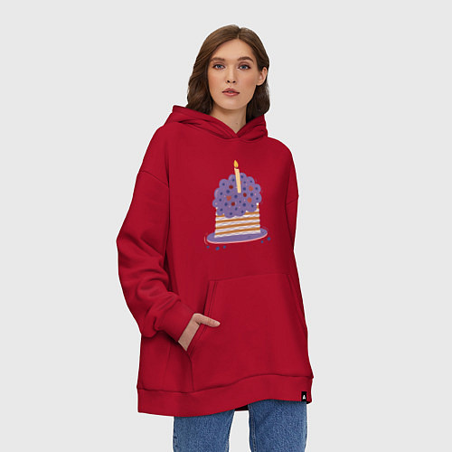 Худи оверсайз Тортик / Красный – фото 3