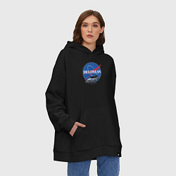 Толстовка-худи оверсайз Space delorean, цвет: черный — фото 2