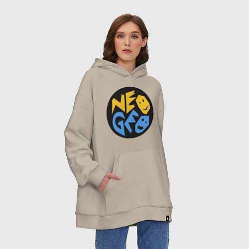 Худи оверсайз Neo geo logo / Миндальный – фото 3