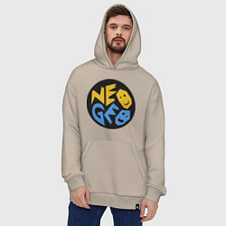 Толстовка-худи оверсайз Neo geo logo, цвет: миндальный — фото 2