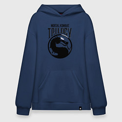 Толстовка-худи оверсайз Mortal kombat trilogy, цвет: тёмно-синий
