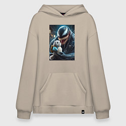 Худи оверсайз Venom and funny kitten with backpack