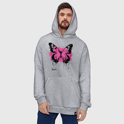 Толстовка-худи оверсайз Grunge butterfly, цвет: меланж — фото 2