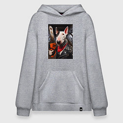 Худи оверсайз Бультерьер с бензопилой - нейроарт