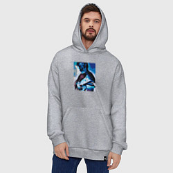 Толстовка-худи оверсайз Ты мой космос, цвет: меланж — фото 2