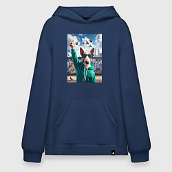 Худи оверсайз Чувак бультерьер на фоне граффити