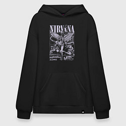 Толстовка-худи оверсайз Nirvana grunge, цвет: черный