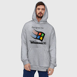 Толстовка-худи оверсайз Предназначен для windows 98, цвет: меланж — фото 2