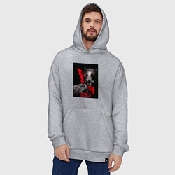 Толстовка-худи оверсайз Бэтмен и пингвин, цвет: меланж — фото 2