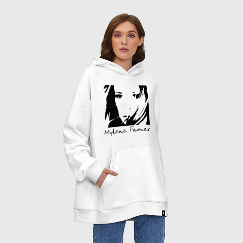 Худи оверсайз Милен Фармер / Белый – фото 3