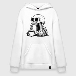 Худи оверсайз Skeleton with coffee