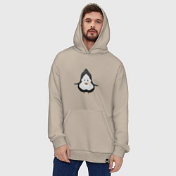 Толстовка-худи оверсайз Cartoon penguin character, цвет: миндальный — фото 2