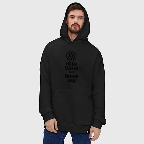 Худи оверсайз Keep Calm & Drive VW / Черный – фото 4