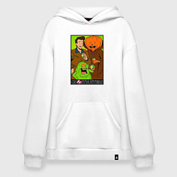 Толстовка-худи оверсайз Ghostbuster - Peter Slimer Pumpkinhead, цвет: белый