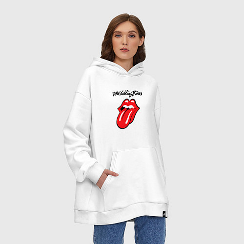 Худи оверсайз Rolling Stones - logo / Белый – фото 3