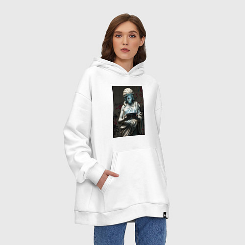 Худи оверсайз Античная статуя с планшетом / Белый – фото 3