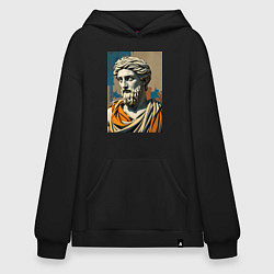 Худи оверсайз Античная статуя в теплых тонах