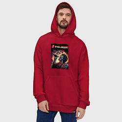 Толстовка-худи оверсайз Rolling Stones singer Mick Jagger, цвет: красный — фото 2