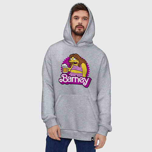 Худи оверсайз Barney with beer / Меланж – фото 4