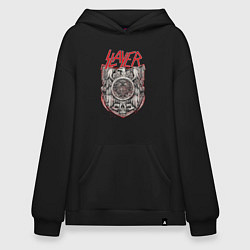 Толстовка-худи оверсайз Slayer rock band, цвет: черный