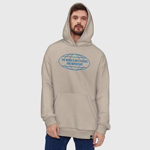Худи оверсайз The work is mysterious and important - lumon / Миндальный – фото 4