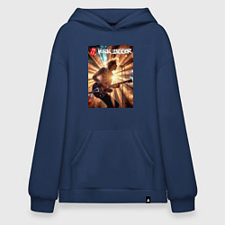 Толстовка-худи оверсайз Mick Jagger - lead singer of The Rolling Stones, цвет: тёмно-синий