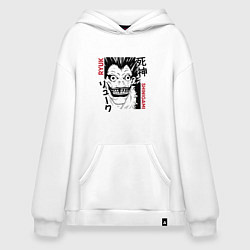 Толстовка-худи оверсайз Тетрадь смерти Ryuk Shinigami, цвет: белый