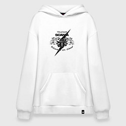 Толстовка-худи оверсайз Scania всегда вовремя, цвет: белый